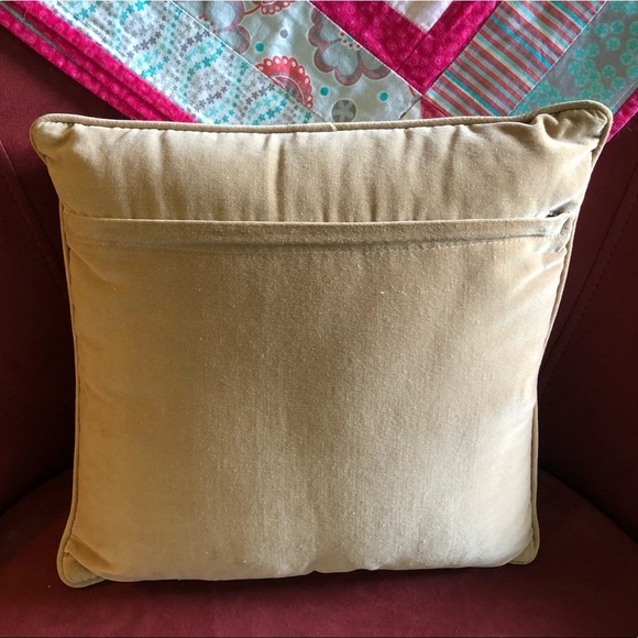 Vintage Needlepoint Plum Branches & Leaves Accent Pillow - Picture 2 of 5
